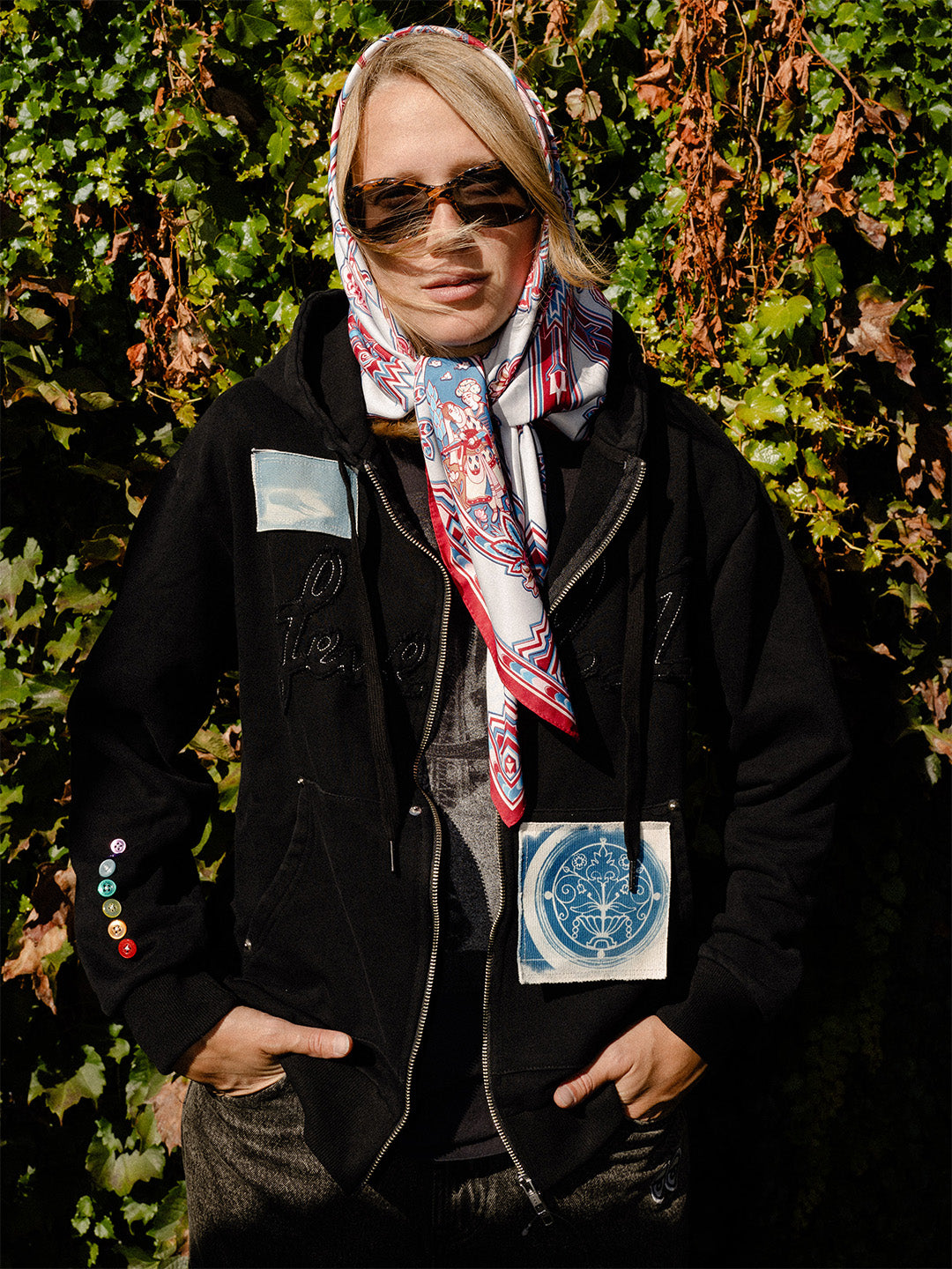 Texture Bounce 1-of-1 Hoodie - MEDIUM "Buttons"