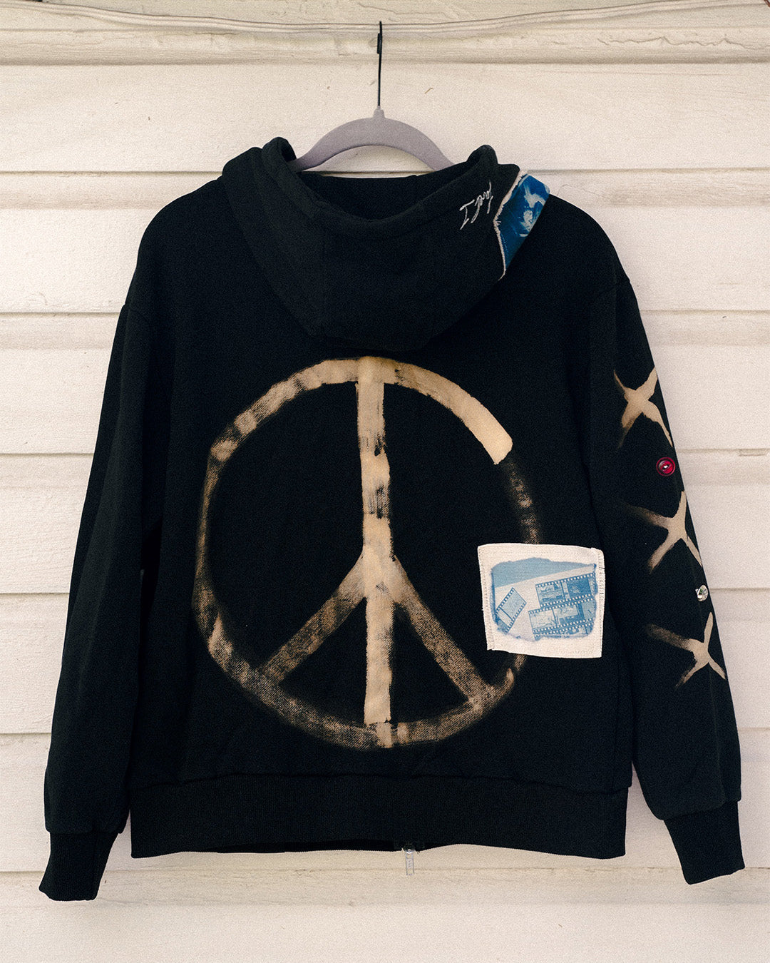 Texture Bounce 1-of-1 Hoodie - SMALL "Peace"