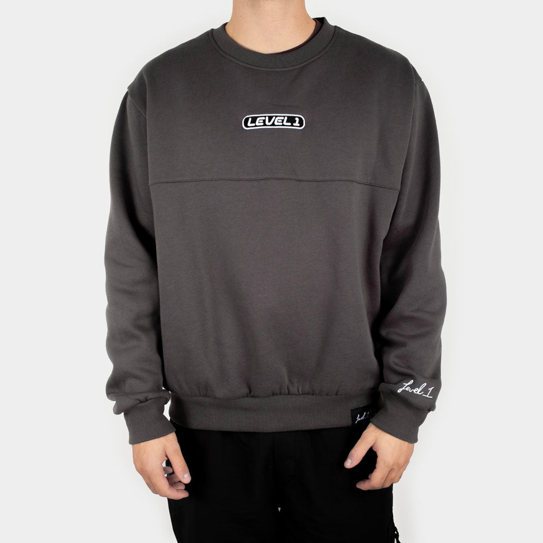 Boxy Pill Logo Crewneck – Level 1