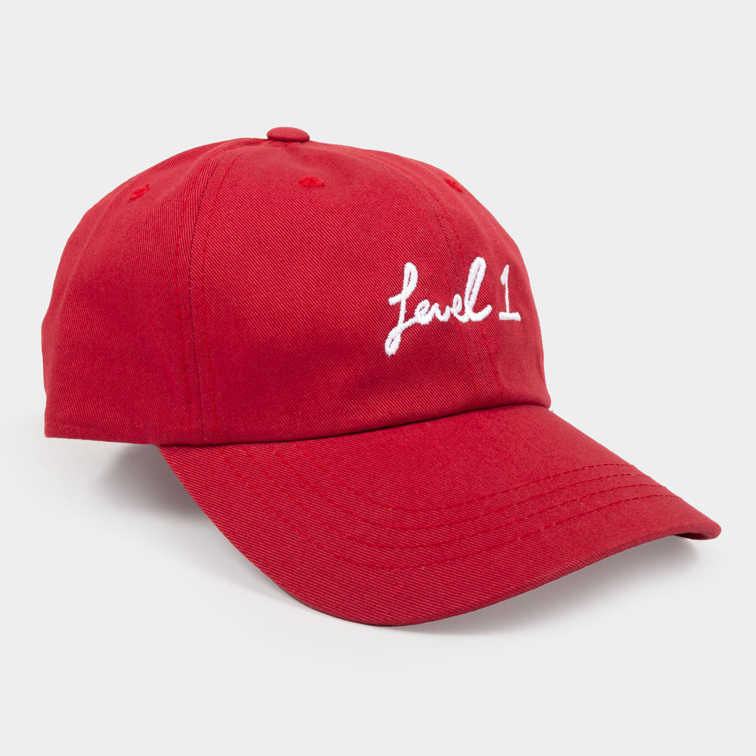 Script Logo Dad Hat Cranberry