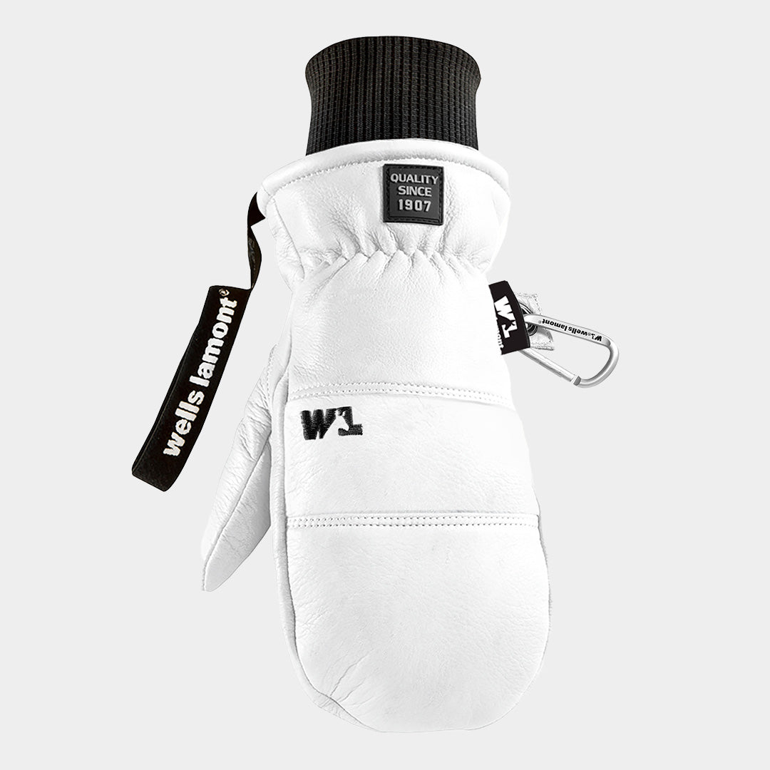 Winter Gloves White Leather Mittens Hestra Leather Swisswool